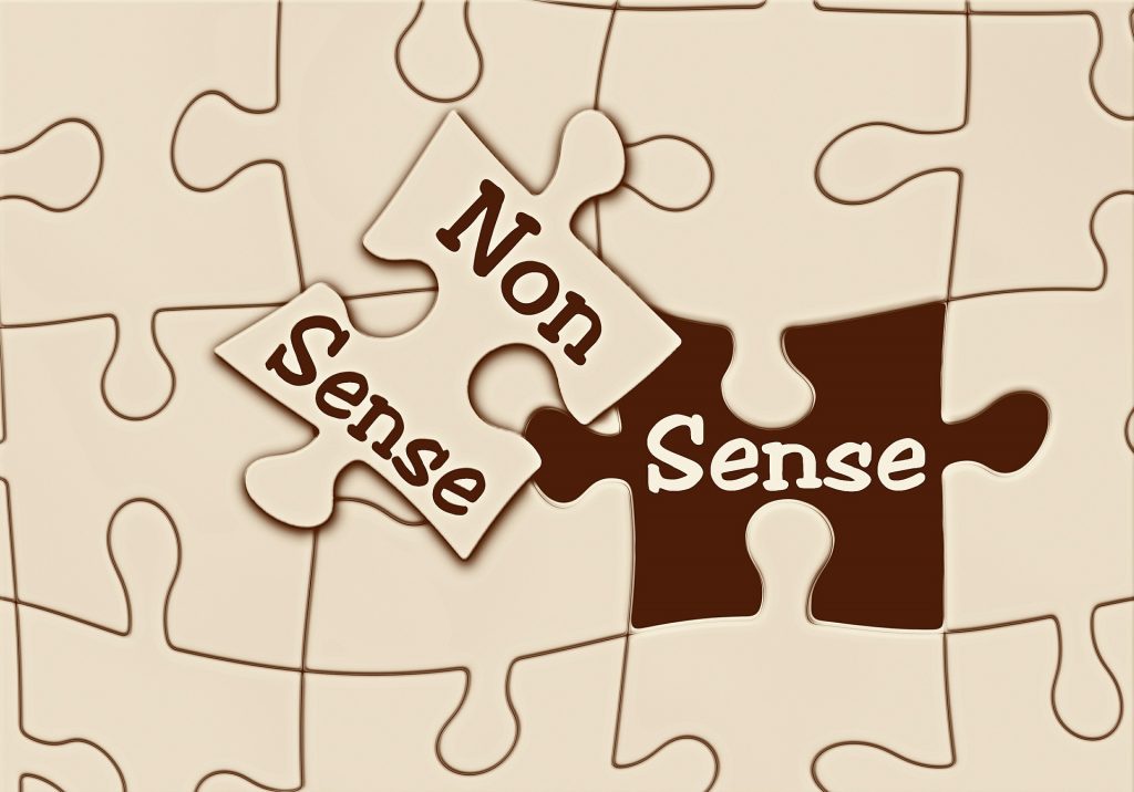puzzle com sentido, sem sentido